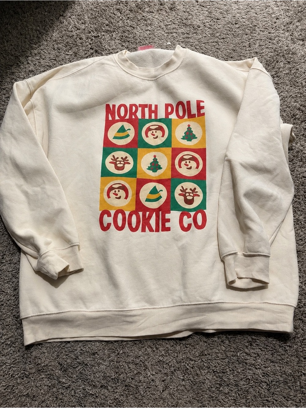 Pink Lilly Cream Holiday Graphic Sweatshirt